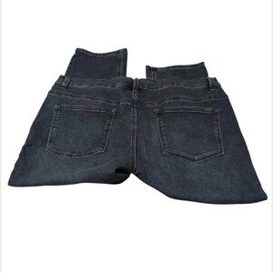 DG2 Diane Gilman Jeans Dark Wash 5 Pocket Design Cropped Cotton Stretch Pants